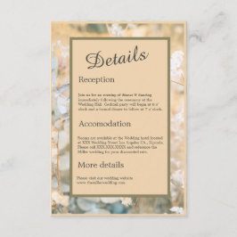Cartão De Informações Pastel Wildflower Meadow Weding