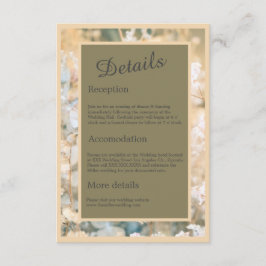 Cartão De Informações Pastel Wildflower Meadow Weding