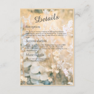 Cartão De Informações Pastel Wildflower Meadow Weding