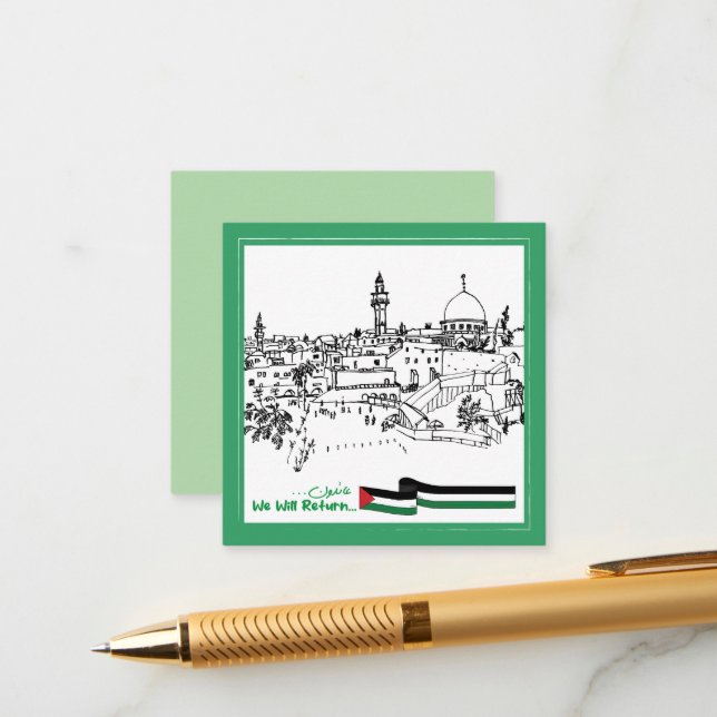 Cartão De Informações Patrimônio Palestiniano e Esperança: Voltaremos (Frente/Verso In Situ)