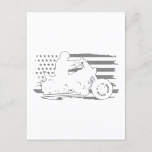 Cartão De Informações Patriótica Motorcycle Vintage American Flag Biker