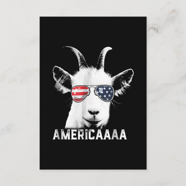 Cartão De Informações Patriótico Goat Funny Goat America (Frente)