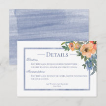 Peach & Blue Watercolor Floral Details