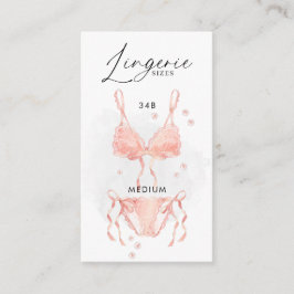 Cartão De Informações Peach Blush Lingerie Bridal Shower Size 