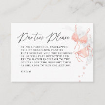 Peach Blush Lingerie Panties Game Bridal Shower