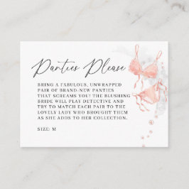 Cartão De Informações Peach Blush Lingerie Panties Game Bridal Shower