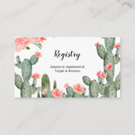 Cartão De Informações Peach Cactus Floral Registry Insert