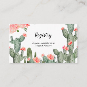 Cartão De Informações Peach Cactus Floral Registry Insert