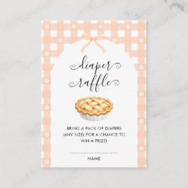 Cartão De Informações Peach Coquette Pie Diaper Raffle