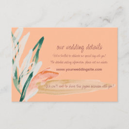 Cartão De Informações Peach Modern Wedding