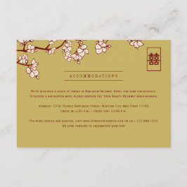 Cartão De Informações Peach/Plum Blossoms And Double Happiness Wedding