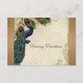 Cartão De Informações Peacock & Feather Vintage Dourado Olhar, Cabeça