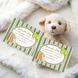 Cartão De Informações Pear sage green retro baby shower book request