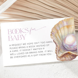 Cartão De Informações Pearl Oyster Seashell Beach Ocean Livros para Bebê