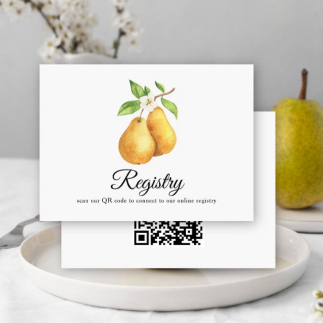 Cartão De Informações Pears QR Code Bridal Shower Registry  (Criador carregado)