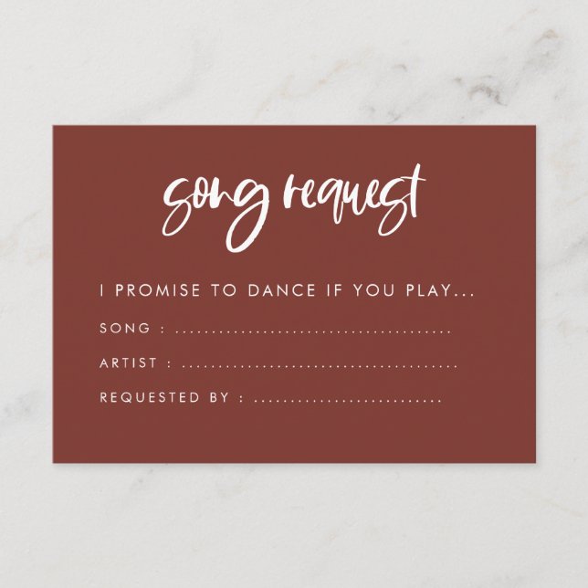 Cartão De Informações Pedido de casamento de terracotta moderno elegante (Frente)