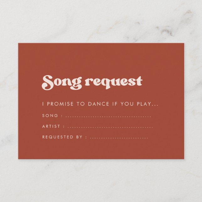 Cartão De Informações Pedido de casamento do Na moda retro terracotta (Frente)