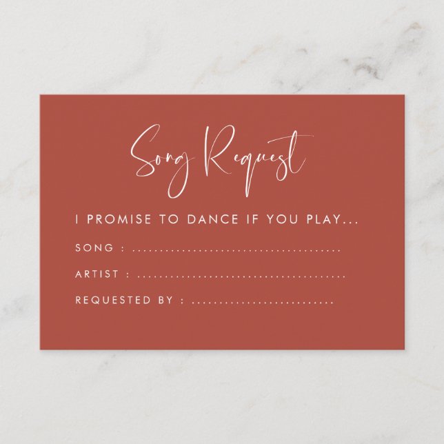 Cartão De Informações Pedido de casamento Elegante e moderno de terracot (Frente)