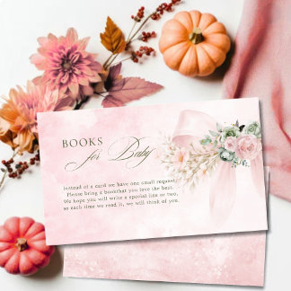 Cartão De Informações Pedido de Livro Arco-íris Rosa Suave Baby in Bloom