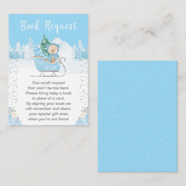 Cartão De Informações Pedido de Livro Azul do Urso Inverno