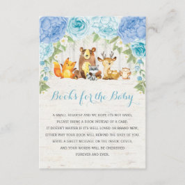 Cartão De Informações Pedido de Livro Azul sobre Animais Florestais Flor