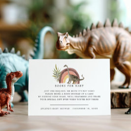 Cartão De Informações Pedido de Livro | Chá de Bebê do Pequeno Dinossaur