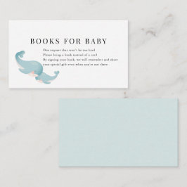 Cartão De Informações Pedido de Livro Chá de fraldas Azul de Baleias