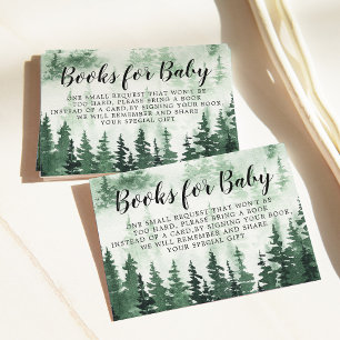 Cartão De Informações Pedido de Livro Chuvada Floresta Baby Shower