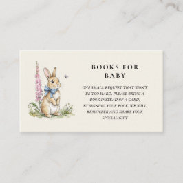 Cartão De Informações Pedido de livro coelho vintage para chá de bebê gê