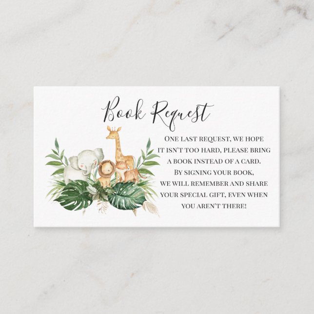 Cartão De Informações Pedido De Livro De Animais De Cultivo E Safari (Frente)