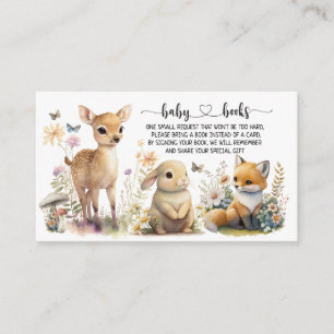 Cartão De Informações Pedido de Livro de Aniversário do Woodland Chá de