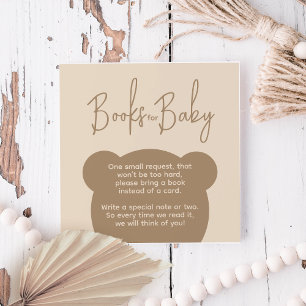 Cartão De Informações Pedido de livro de Baby Shower de urso simples min