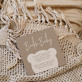 Cartão De Informações Pedido de livro de Baby Shower do ursinho simples 