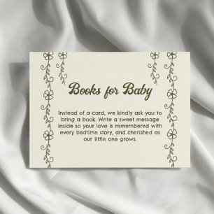 Cartão De Informações Pedido de livro de chá de bebê Florzinha Selvagem