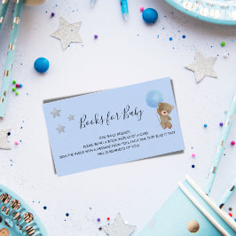 Cartão De Informações Pedido de livro de chá de fraldas do urso-peludo a