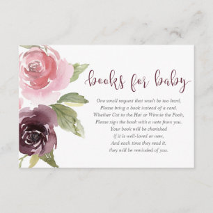 Cartão De Informações Pedido de livro de chás de fraldas da menina embeb