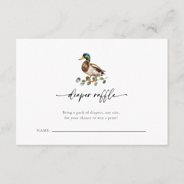 Cartão De Informações Pedido de Livro de Chás de fraldas de Pato Pequeno (Frente)