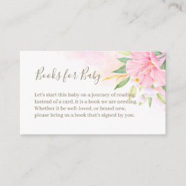 Cartão De Informações Pedido de Livro de Chuveiro de Bebê Rosa Floral Aq