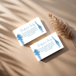 Cartão De Informações Pedido de livro de girafa azul Safari