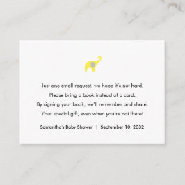 Cartão De Informações Pedido de Livro Elefante Amarelo / livros para beb