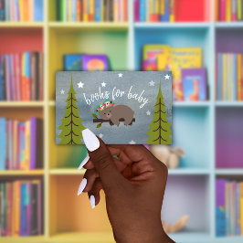 Cartão De Informações Pedido de Livro Floral Neutral do Bebê Sonolento