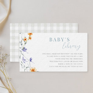 Cartão De Informações Pedido de Livro para Chá de Bebê Baby in Bloom