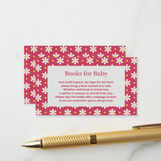 Cartão De Informações Pedido de Livro para Chá de Bebê da Daisy