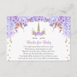 Cartão De Informações Pedido de livro para chá de bebê de menina com uni