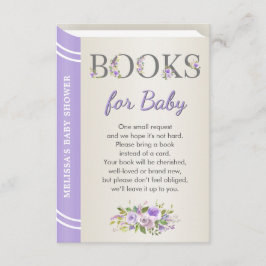 Cartão De Informações Pedido de Livro para Chá de Bebê na Biblioteca Lav