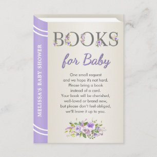 Cartão De Informações Pedido de Livro para Chá de Bebê na Biblioteca Lav