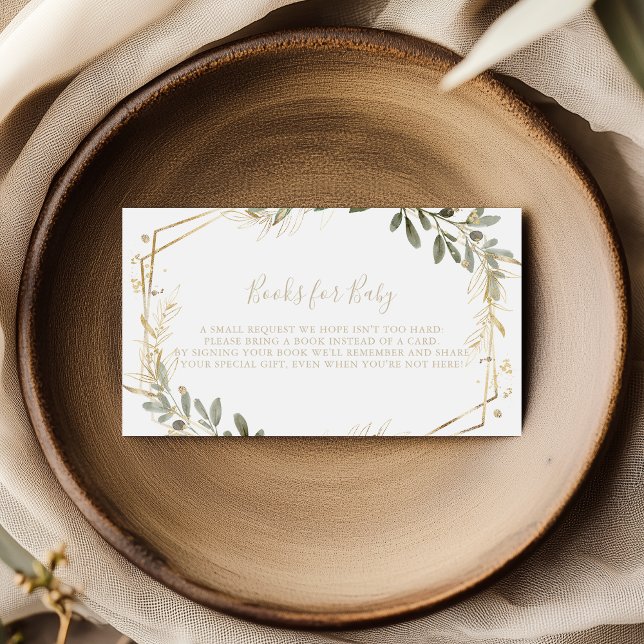 Cartão De Informações Pedido de Livro para Chás de Bebê com Geometria Do (Criador carregado)