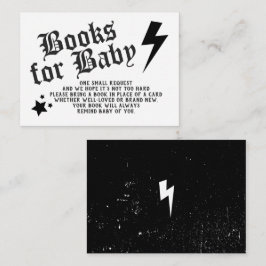 Cartão De Informações Pedido de Livro para Chás de Bebê de Rock N Roll