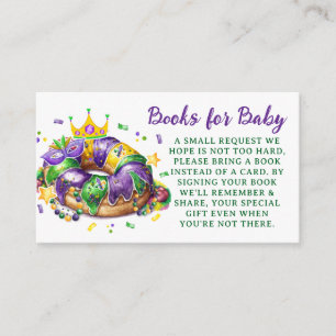 Cartão De Informações Pedido de Livros para Bebê de Mardi Gras