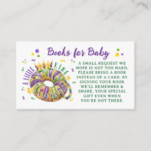 Cartão De Informações Pedido de Livros para Bebê Mardi Gras
